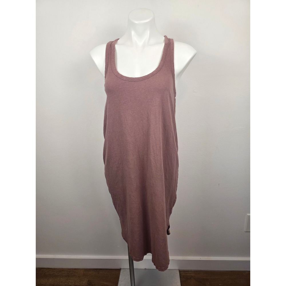 Pact Organic Cotton Hemp Racerback Tank Midi Dress Mauve Pink Womens Large